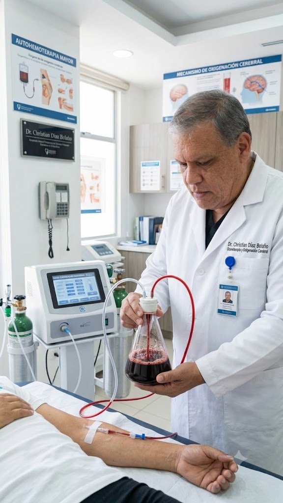 Proceso de ozonoterapia para oxigenación cerebral
